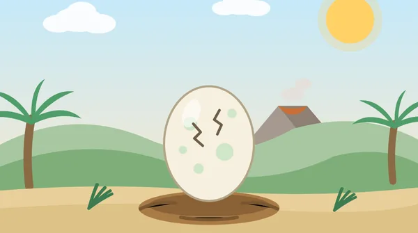 Dino Pal interactive game: a dinosaur egg in its nest, about to hatch
